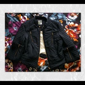 Navy Blue Polyester Jacket by CI SONO